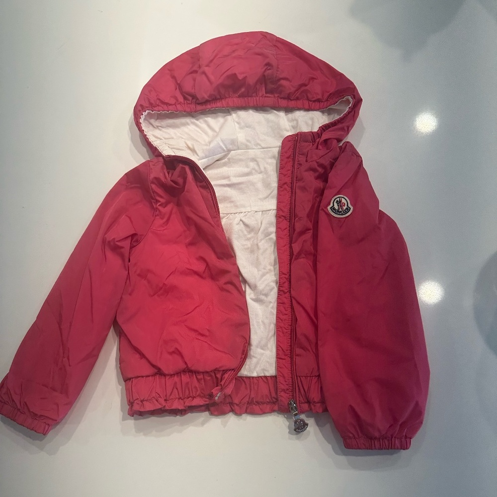 Moncler Girls Pink Heavy Raincoat